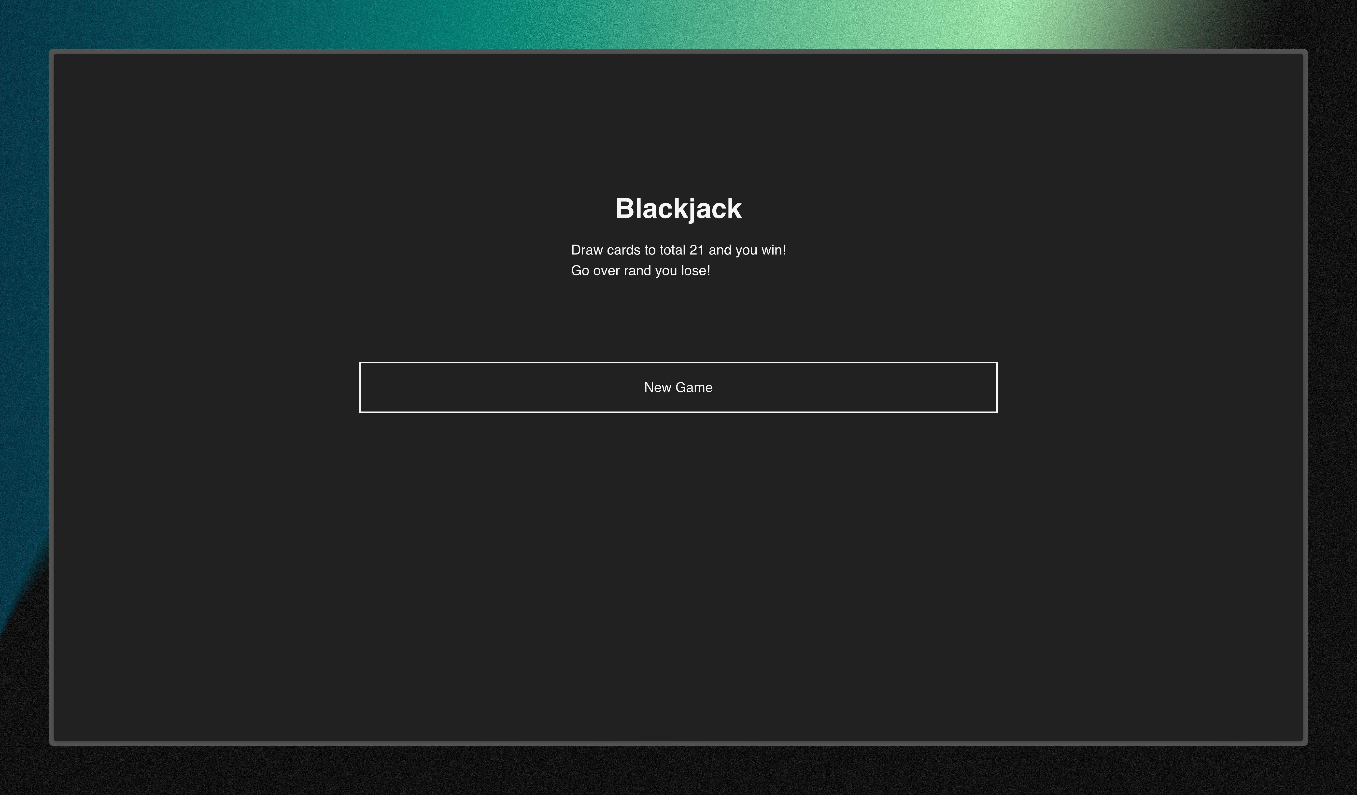 Screenshot of my Basic Blackjack project